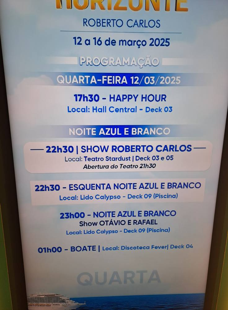 Image from “Aboard the transatlantic ship Pacific Coast with top Brazilian Crooner ´King ‘Roberto Carlos”
